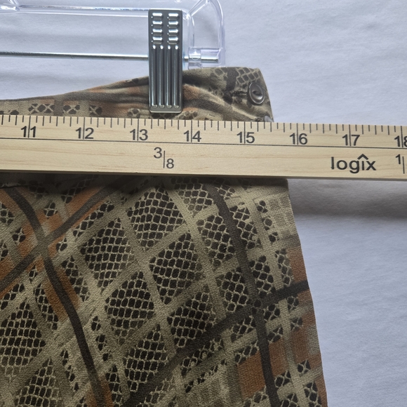 Vtg Jones New York 100% Silk A-Line Skirt in Brown and Tan - Picture 5 of 7